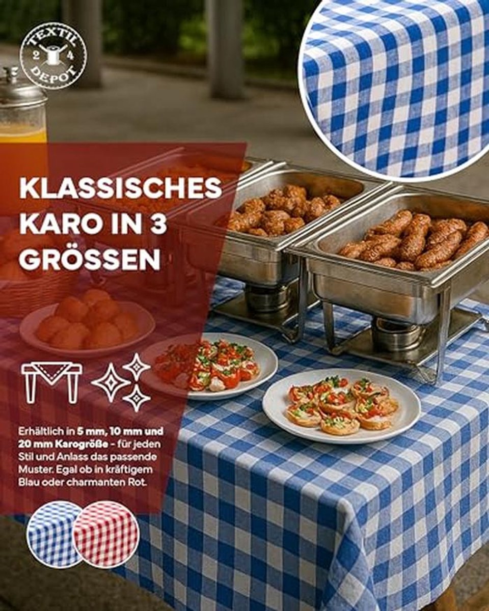 Landhaus tafelkleed 110 x 140 cm blauw-wit geruit 100% katoen