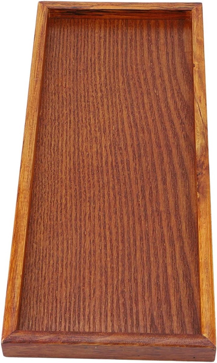 Rechthoekig houten dienblad voor snacks en levensmiddelen, glad oppervlak (35 x 15 cm)