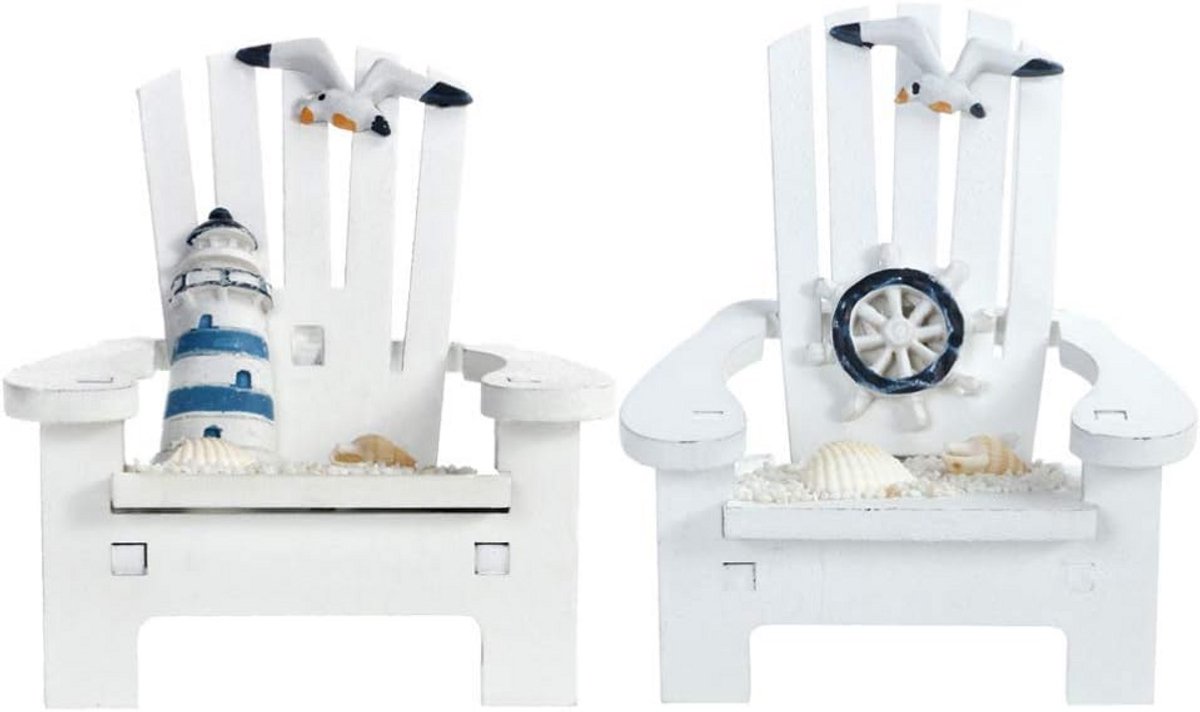 2x Miniatuur Strandstoel Decoratie - Poppenhuis & Tuin Meubels