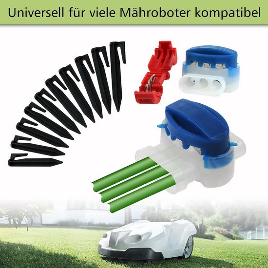 Universele Robotmaaier Begrenzingskabel Set - 50 Meter Kabel, Haken en Connectoren — afbeelding 2