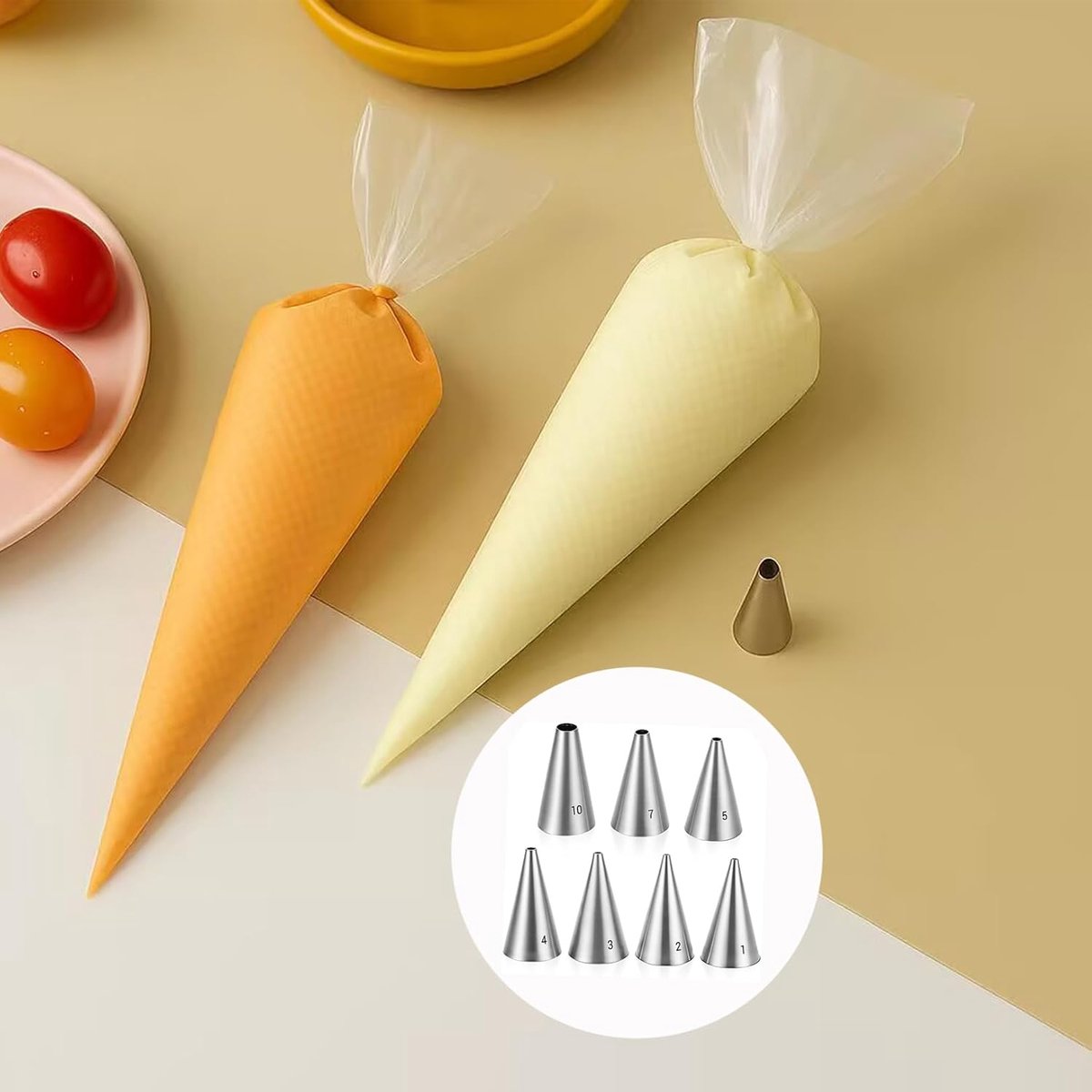 Set van 7 spuitmonden - professioneel spuitzak opzetstukken - bakaccessoires voor taarten