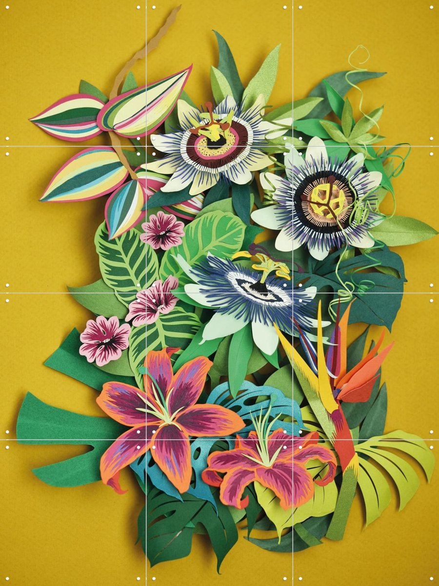 IXXI Jungle, Geertje Aalders - 60 x 80 cm - Gratis ophangtool - Grote wanddecoratie en posters - Speels, Kleurrijk, Gemengde Technieken, Illustraties