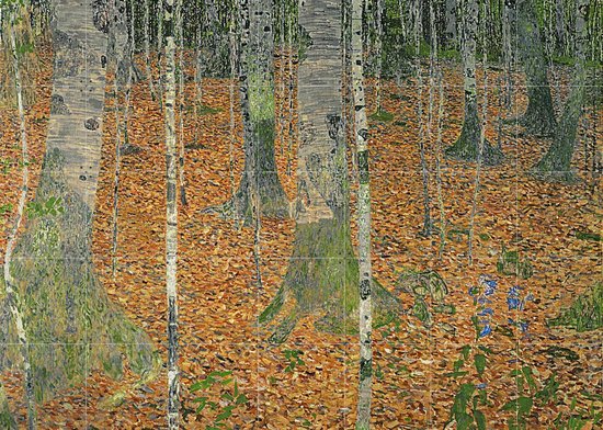 IXXI The Birch Wood, Gustav Klimt & Bridgeman Images - 140 x 100 cm - Grote wanddecoratie en posters - Art Nouveau, Impressionisme, Klassiek
