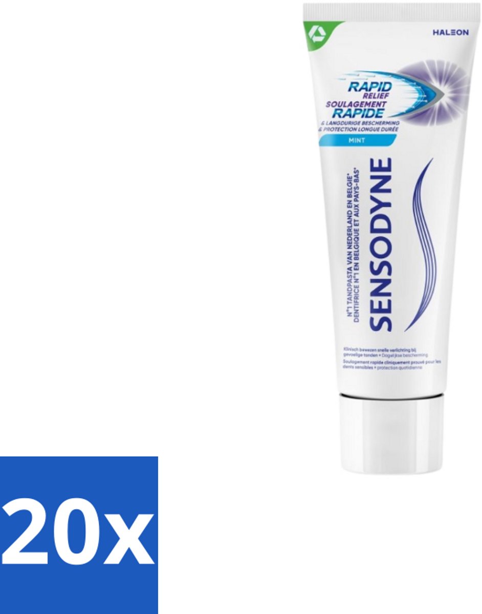 Sensodyne – Tandpasta – Rapid Relief Whitening – 75 ml - Bulkverpakking - 20 stuks
