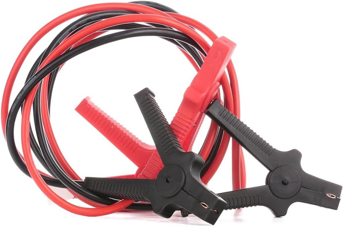 Startkabels 16mm² 3 meter voor 12V en 24V Benzinevoertuigen