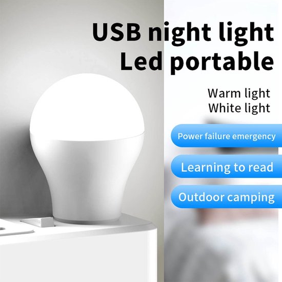 USB Nachtlampje - Stekkerlamp Flexibel - Zacht Omgevingslicht - Compact Mini Formaat - 25mm x 24mm — afbeelding 3