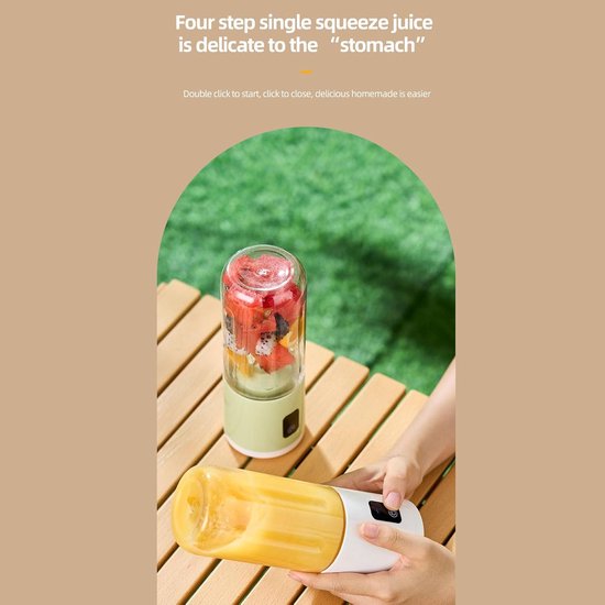 Draagbare Blender - Mini Blender - Smoothies Maken - USB Oplaadbaar - 500 Ml - Groen — afbeelding 2