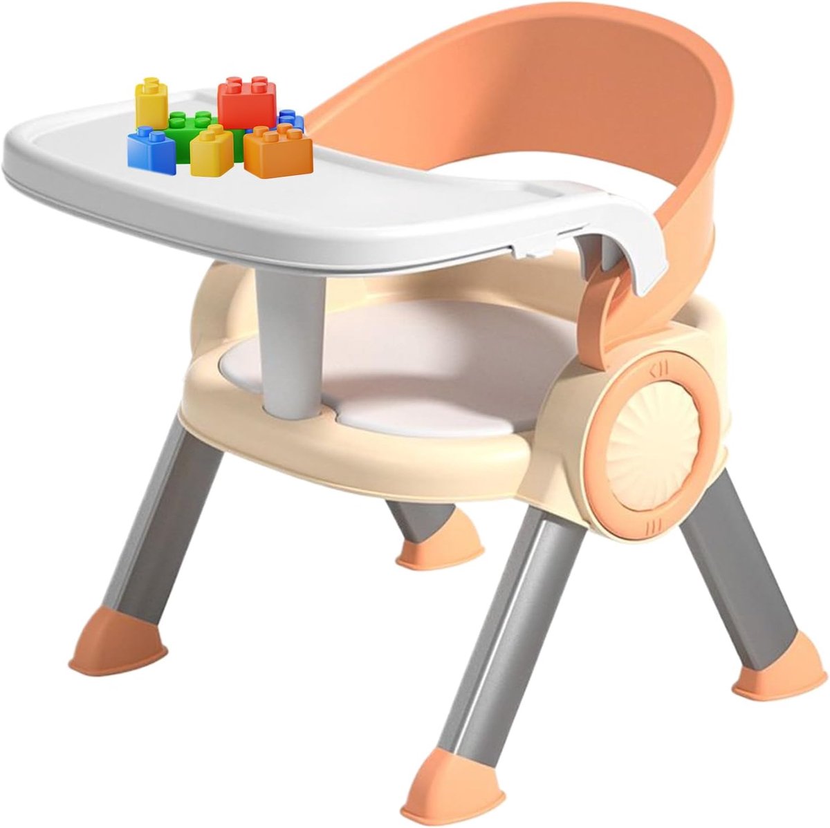 Baby Eetstoel - Kinderstoel Kruk - Zelfstandig Eten - Met Muziekfunctie - 38 x 34 x 33 cm - roze