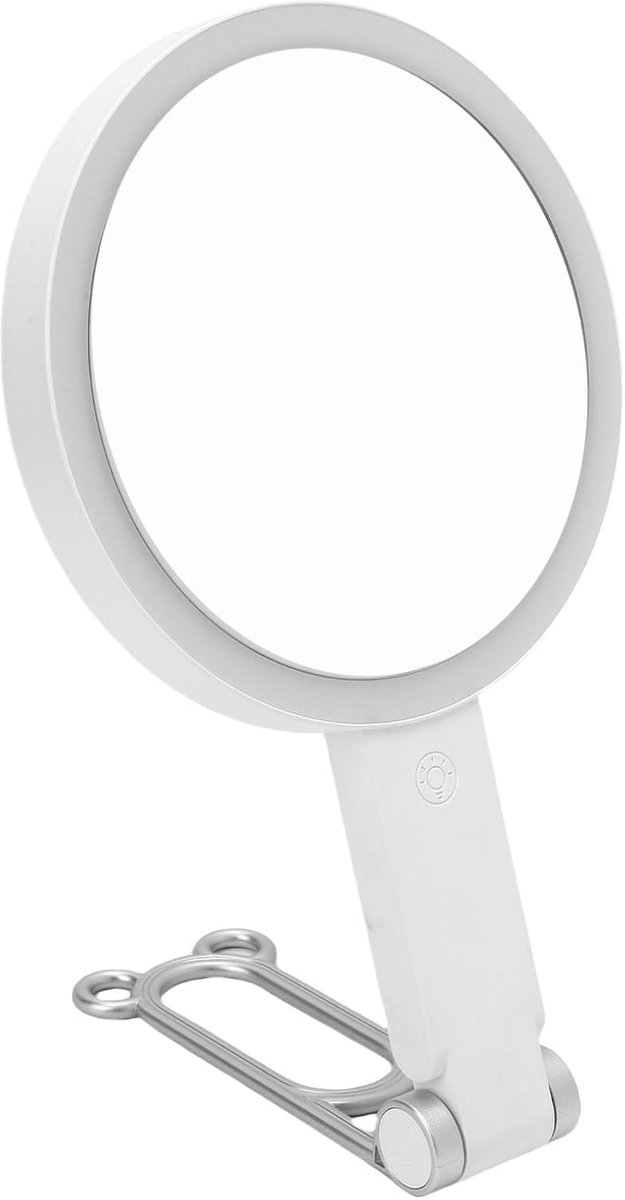 Verlichte make-up spiegel - Draagbare spiegel - Snel opmaken - 30x vergroting - 29x4 cm - Wit
