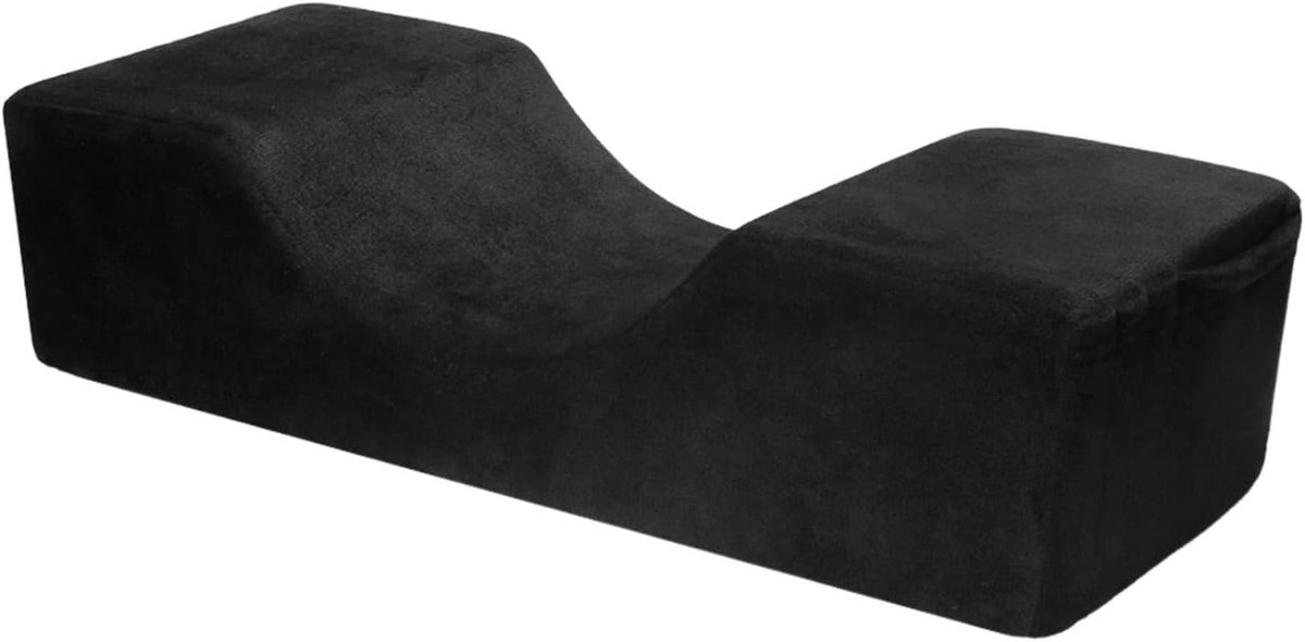 Wimperkussen - Neksteun Kussen - Wimperextensions Aanbrengen - Ergonomisch U-vormig Ontwerp - 50x20x13 cm - Zwart