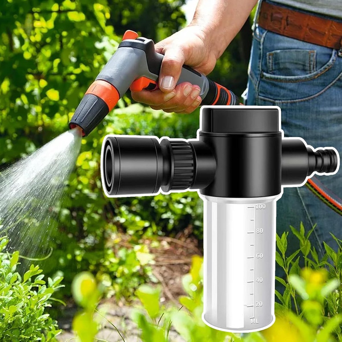 Transparante nevelsproeier - Precisie waterer - Tuinonderhoud - Verstelbare sproeier - 15x14.5cm - Enkele Attribuut