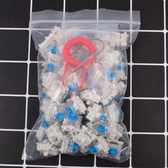 Mechanische Toetsenbord Schakelaars - Lineaire Schakelaars - Gaming DIY - Inclusief Tools - 68 Stuks - Cyaan — afbeelding 5