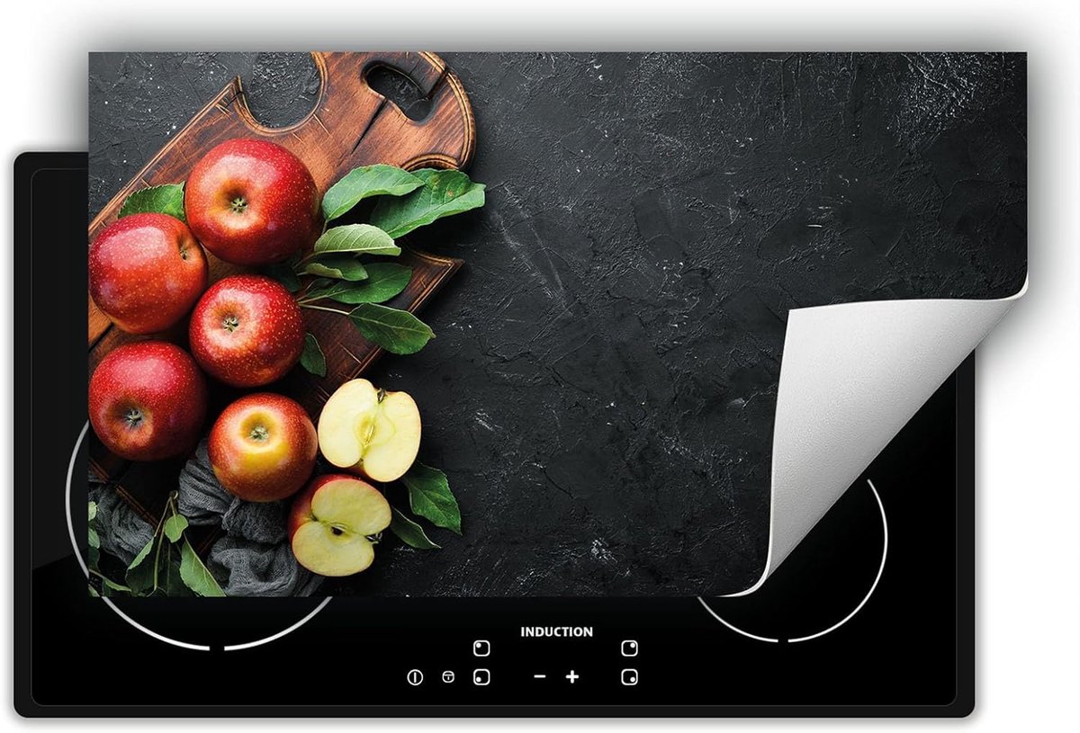 Kookplaat Beschermer - Inductie Mat - Extra Werkruimte - 3mm Dik Materiaal - 90x52 cm - Appels