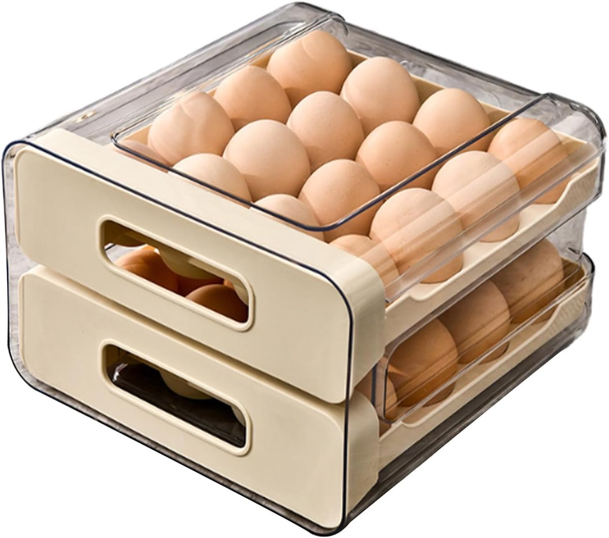 Eierdoos Koelkast - Lade Organizer - Keuken Opbergen - Stapelbaar Ontwerp - 15x22x15 cm