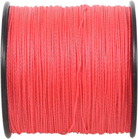 Gevlochten Vislijn - Sterke Lijn - Vissen Vangen - Hoge Treksterkte - 4 x 500m - Rood — afbeelding 4