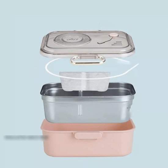 Geïsoleerde Lunchbox - Thermos Lunchtrommel - Voedsel Warm Houden - Roestvrij Staal Binnenkant - Eff eenkleurig — afbeelding 4