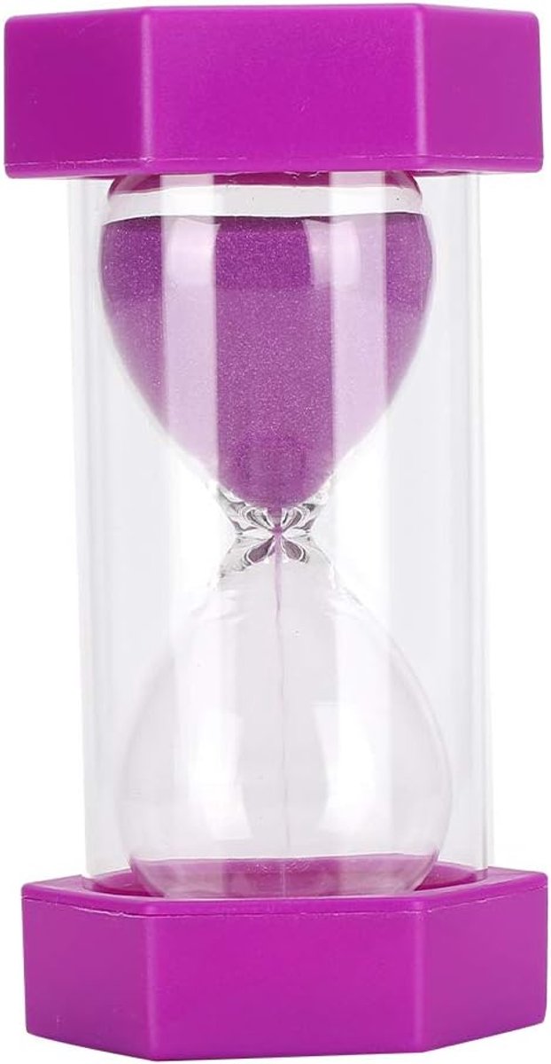 Zandloper Paars - Zandloper Klok - Koken en Spelletjes - 30 Minuten Timer - 13 cm Hoog - Paars