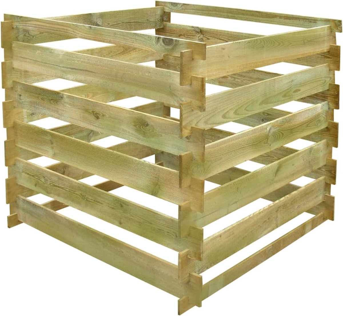 Compostbak Vierkant - Houten Compostbak - Afval Verwerken - Snelle Compostering - 054 m3 - Houtkleur
