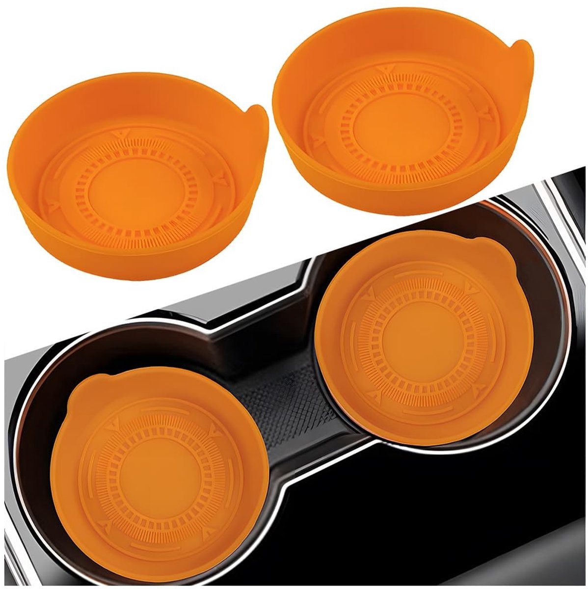 Allecto - Autokopjeshoudermat - Antislip - Universeel - Oranje - Accessoires - Decoratief - Auto's en vrachtwagens
