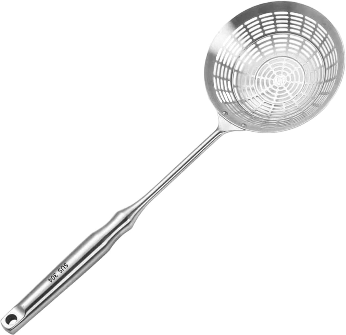 Keuken Spinnenzeef - Frituur Zeef - Frituren Koken - Antislip Handgreep - 42 x 15 x 4 cm - Zilverkleurig