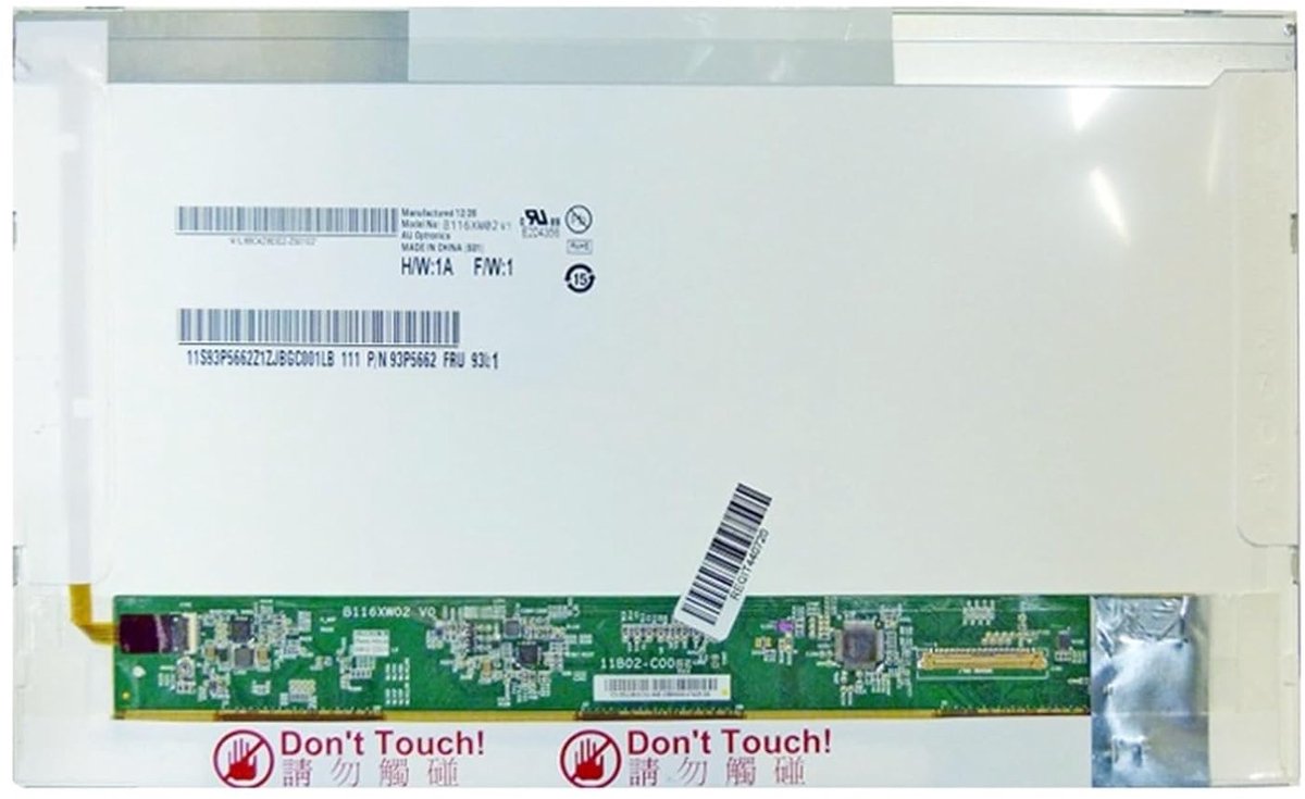 LCD Scherm - Touchpaneel Display - Laptop Vervanging - HD Resolutie Mat - 116 Inch - Zwart