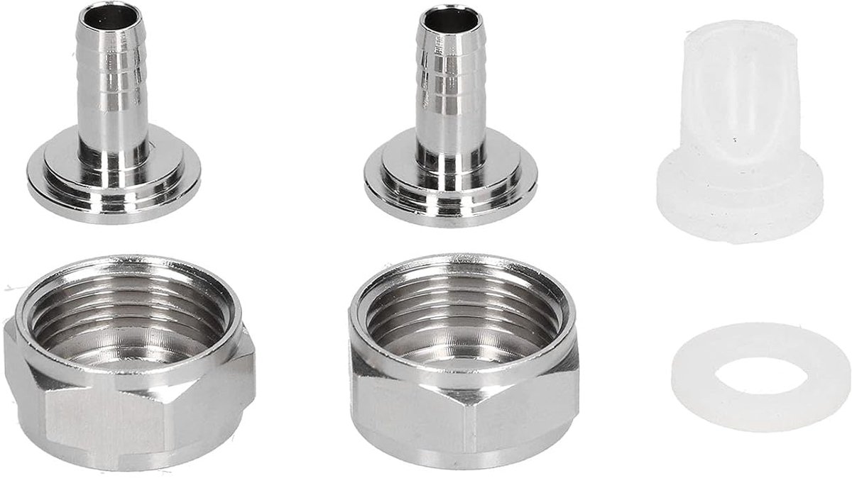 Beer Barrel Coupling Connector Mounting Kit - RVS - G5/8 Draad met 5/16 Inch Barb