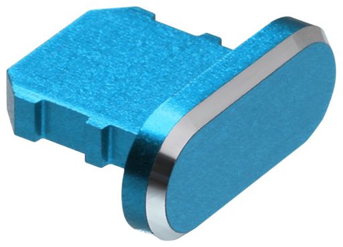 Stofplug - Dust plug - Anti stof plug - Lightning - Geen stof in oplaadpoort - Beschermplug smartphone - Geschikt voor Iphone - Aluminium - Blauw - Jonyx