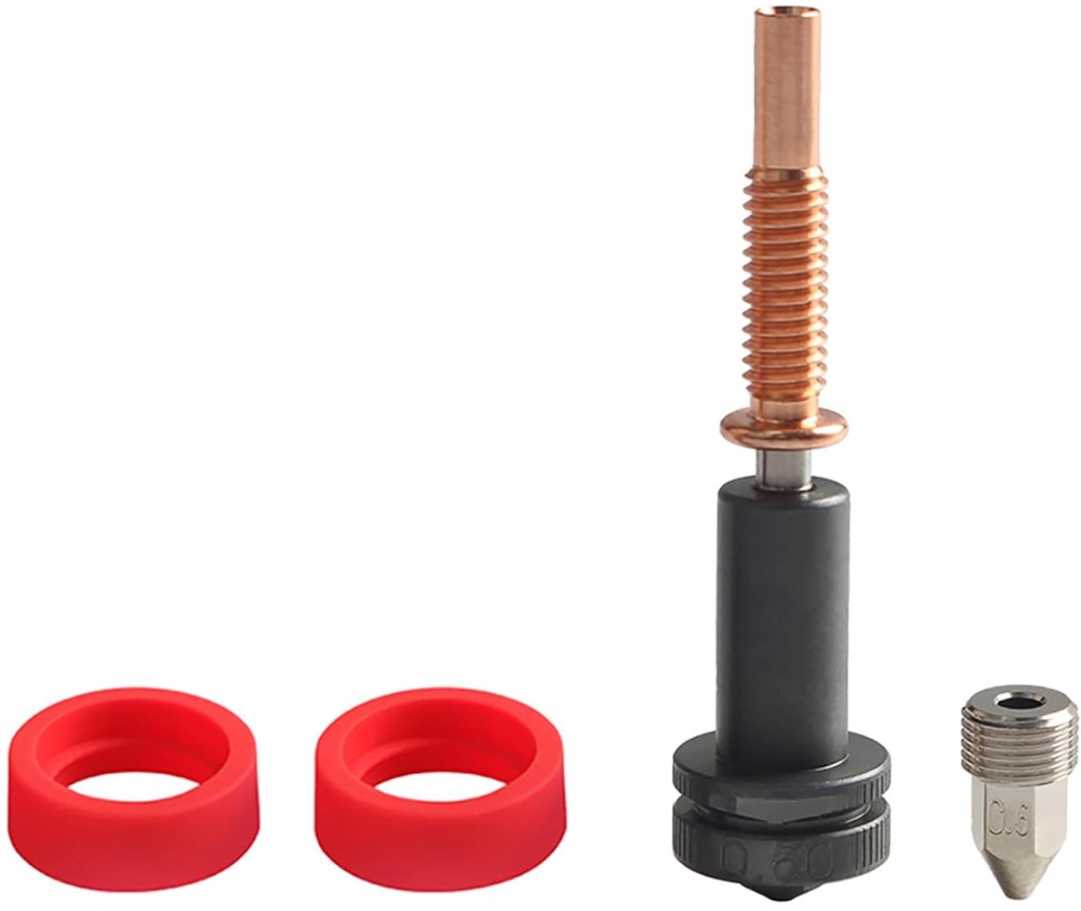 3D Printer Mondstuk - Hotend Onderdeel - Precisie Printen - Tri-metaal Ontwerp - 0.6 Mm