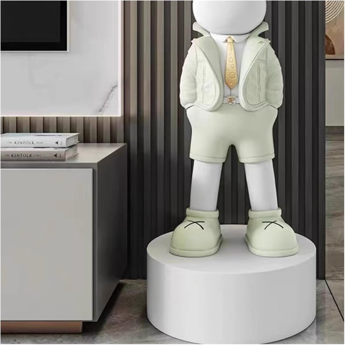 Ronde sokkel - Displaystandaard zuil - Decoratie presentatie - Moderne stijl - 40 x 30 cm - Wit