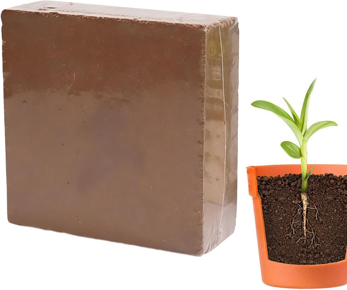 Biologische Potgrond - Aarde Blok - Planten Kweken - Samengeperst Uitbreidbaar Blok - 300 Gram