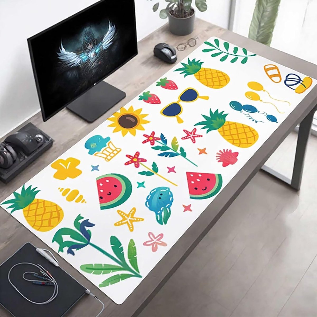 XXL Muismat - Bureau Onderlegger - Gaming Kantoor - Waterdicht Antislip - 100x50cm - Fruit Print