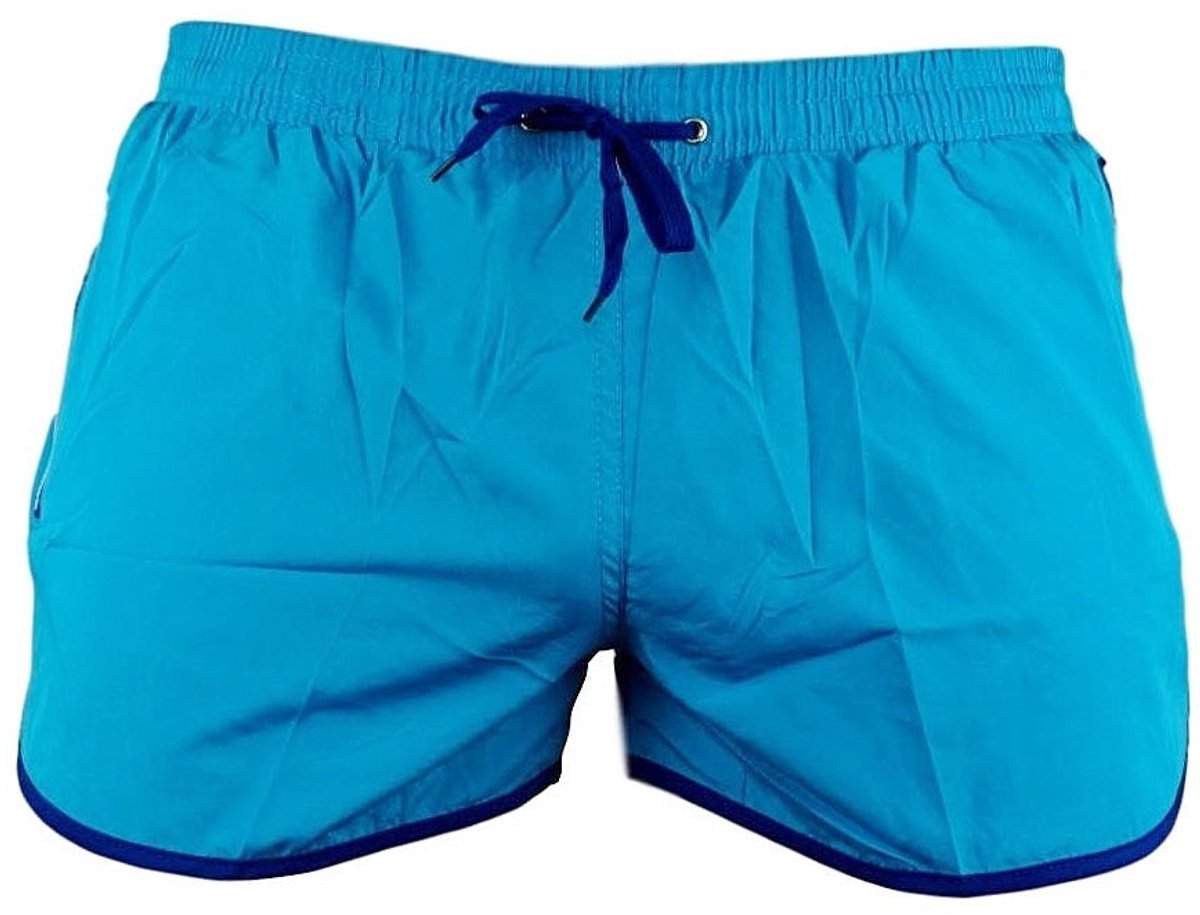 Shortshort Zipp Aqua - Maat XXL - Zwemshort Heren Blauw - Meriu