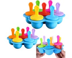 2 stuks Silicone Popsicle Mold - Quick-freezing, easy to unmold - Food storage box - DIY maker - 16*3.5cm - For children to make their own cold drinks - Blue
