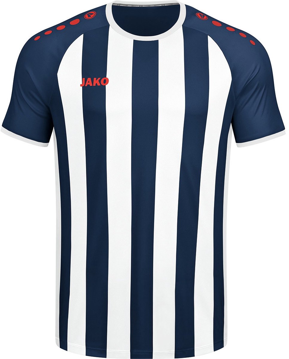 Jako Inter Shirt Korte Mouw Kinderen - Navy / Wit / Flame | Maat: 164