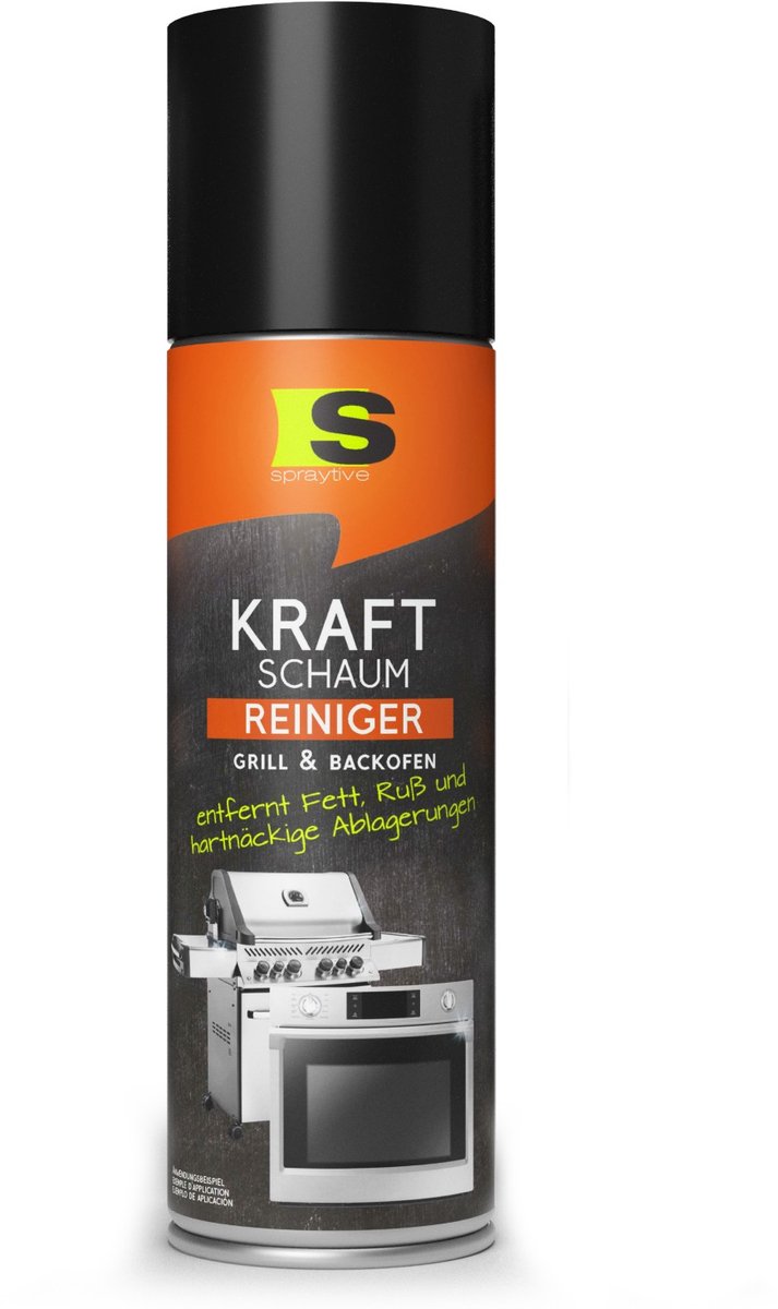 Spraytive 1x 500ml BBQ grillreiniger en ovenreiniger krachtige schuimreiniger vetverwijderaar voor grill oven en bakplaat zonder warmte