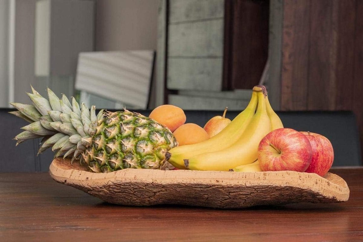 Fruitschaal Kurk - Decoratieve Kom - Fruit Opslag - 100% Natuurlijk Materiaal - Naturel