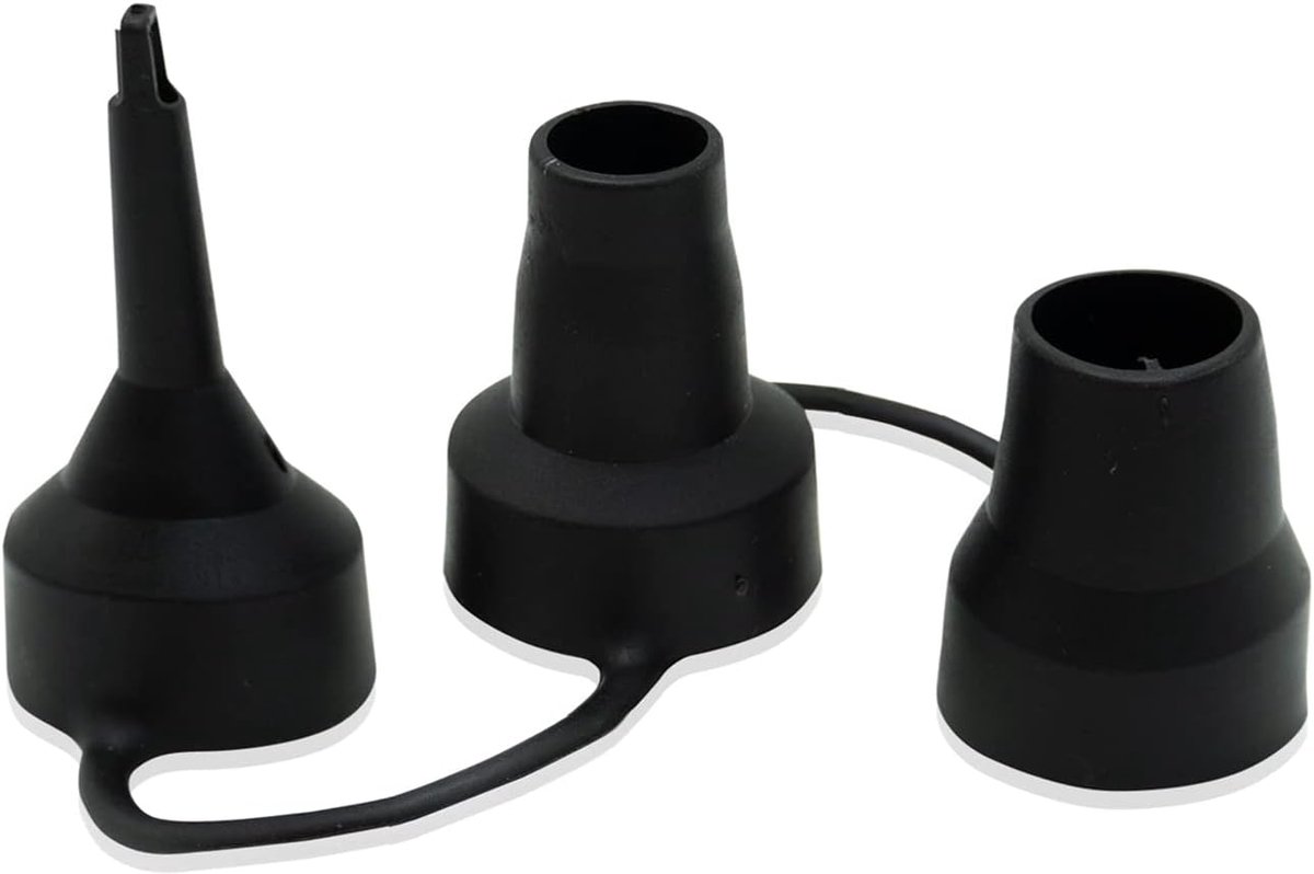 Vervangende Sproeiers - Luchtpomp Adapters - Opblaasbare Producten - Set van 3 Maten - Zwart