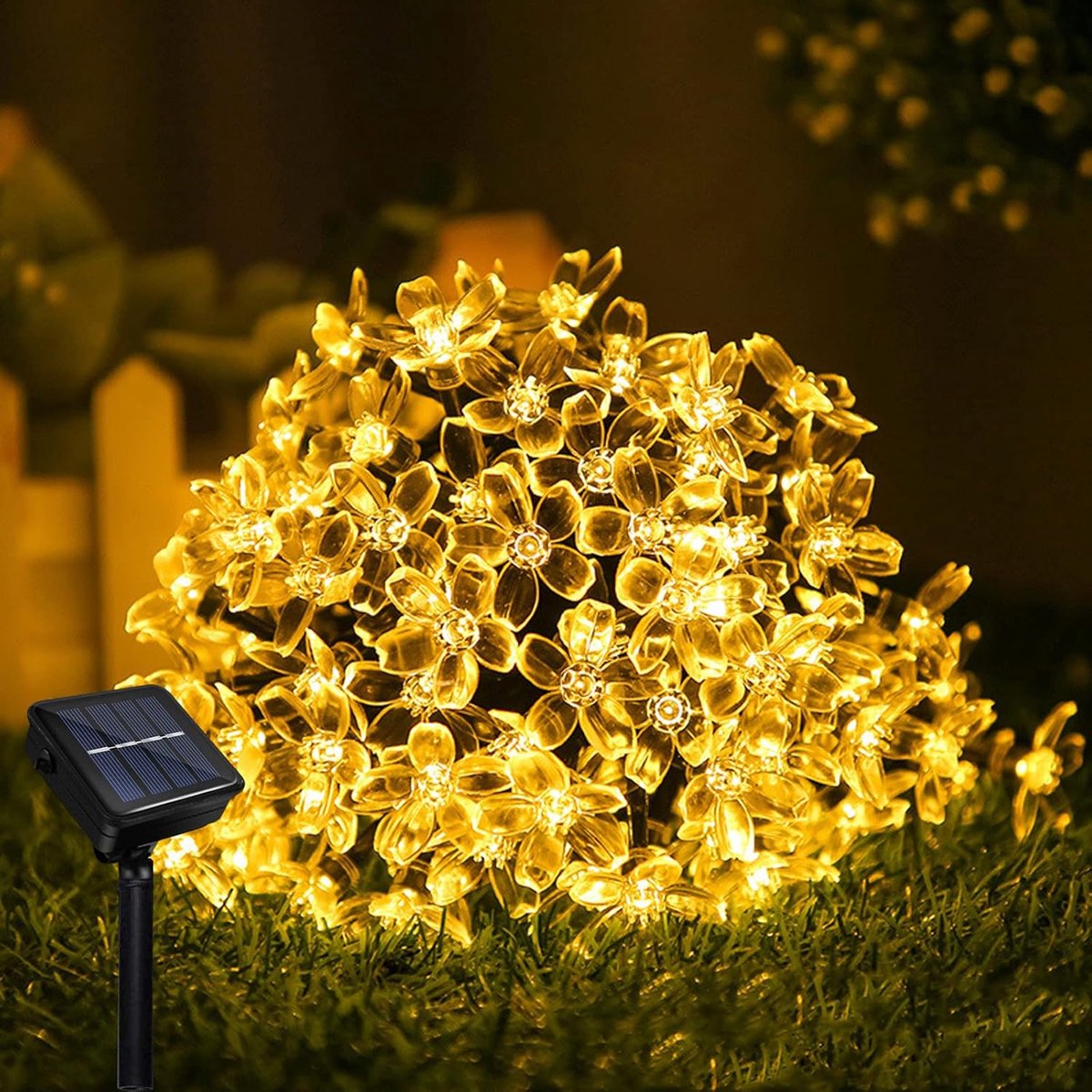 Solar String Light Tuin - Bloesem Zonne - Aangedreven Fee Lichten 23ft 8 Modes 50 LED Waterdichte Bloem String Lichten voor Outdoor Bruiloft Kerstfeest Vakantie Decoraties - Bloemen
