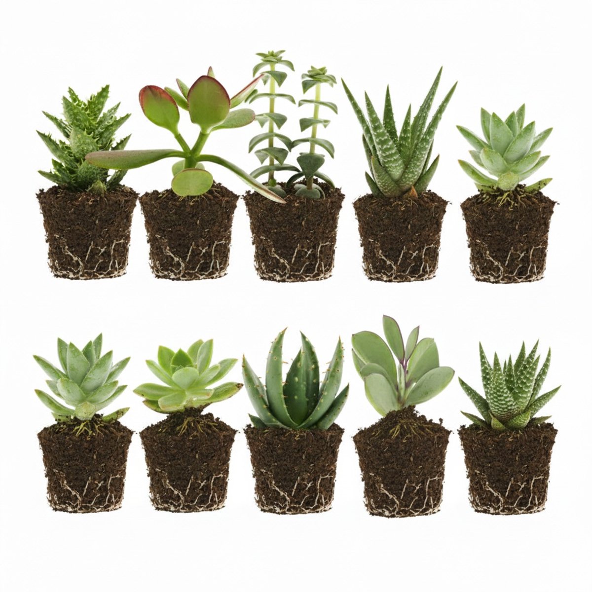Succulenten mix 30 stuks - ↕5-15 cm - 5,5cm
