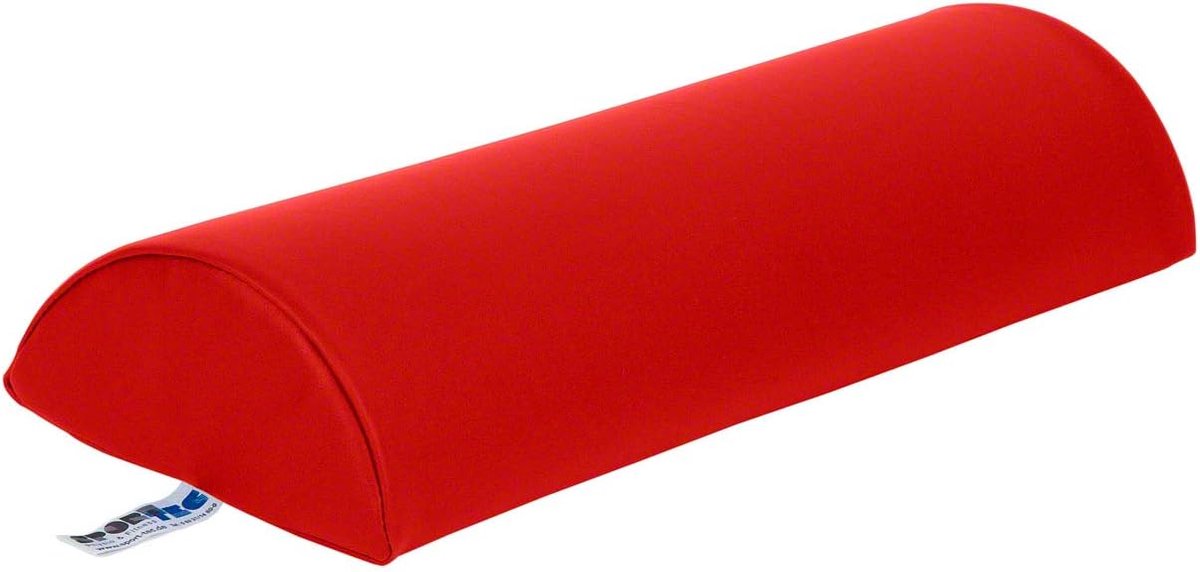 Halve Rol Kussen - Massage Ondersteuning - Comfortabel Liggen - Verborgen Ritssluiting - 50x18x9cm - Rood
