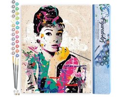 Schilderen op nummer - Creatieve hobby - Ontspannen creativiteit - Compleet met verf - 40x50cm - Audrey