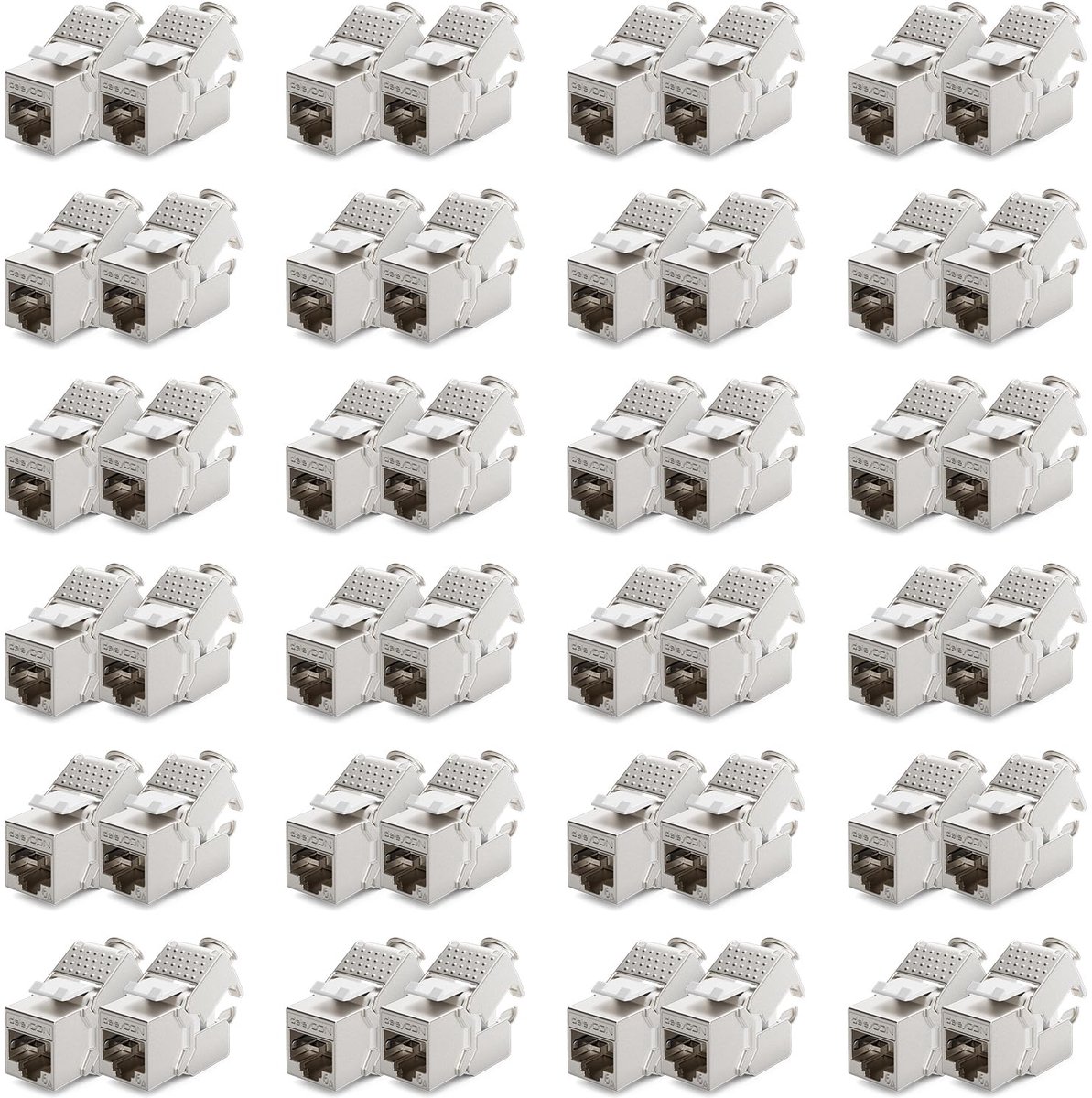Keystone Modules - Netwerk Connectoren - Netwerk Installatie - Volledig Afgeschermd STP - 48 Stuks - Zilver