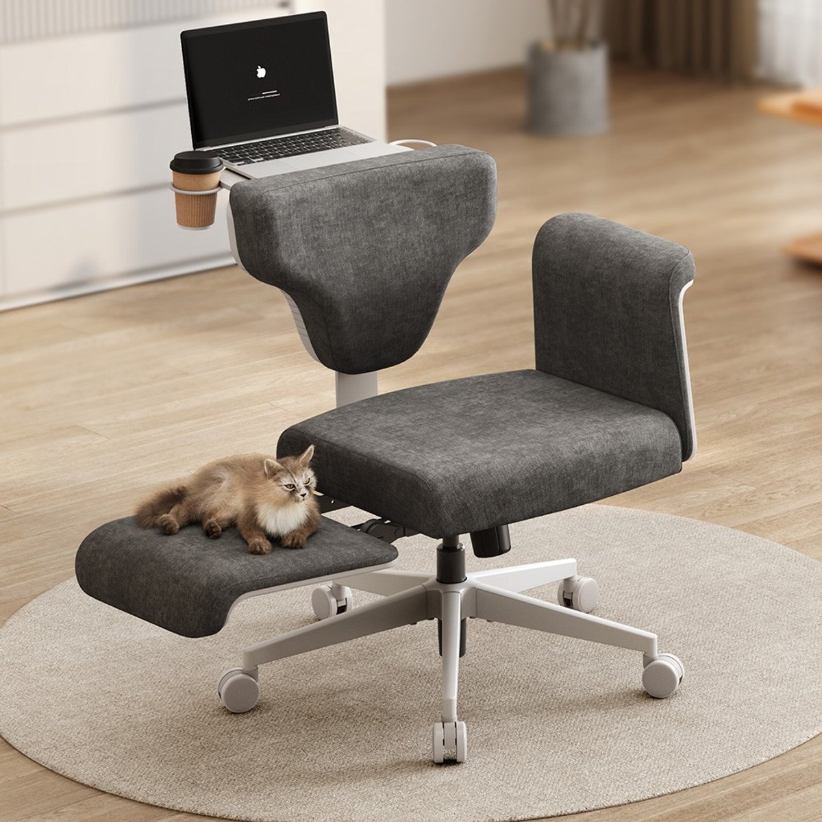 Multi-Posture Stoel - 8-voudig verstelbaar - Armleuningen - Laptopblad