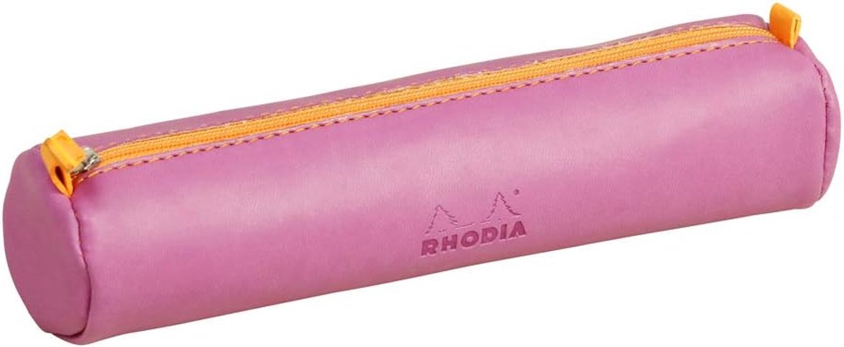 Rond etui - Pennendoosje potloodhouder - Bureau organiseren - Italiaans kunstleer - 22.5 x 5 x 5 cm - Lilac