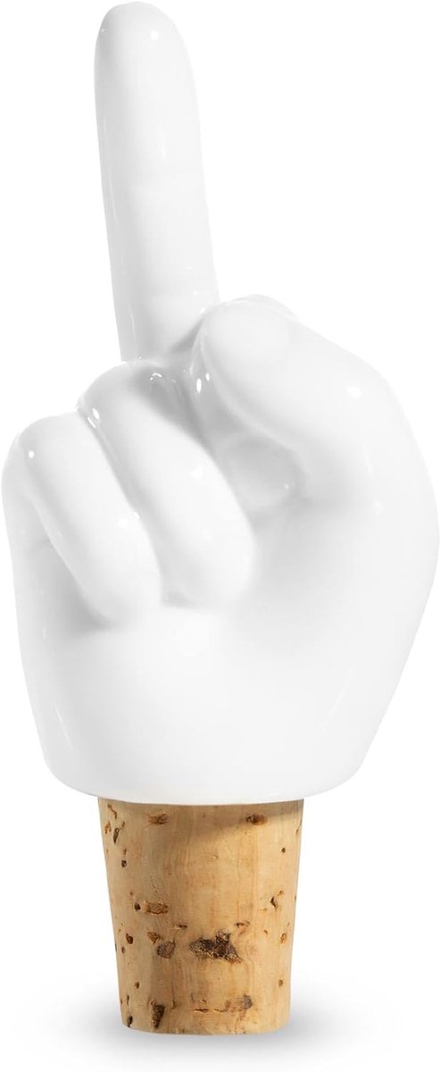 Wijnstopper - Fles Afsluiter - Fles Dicht Maken - Opvallend Design - 10cm Hoog - Wit