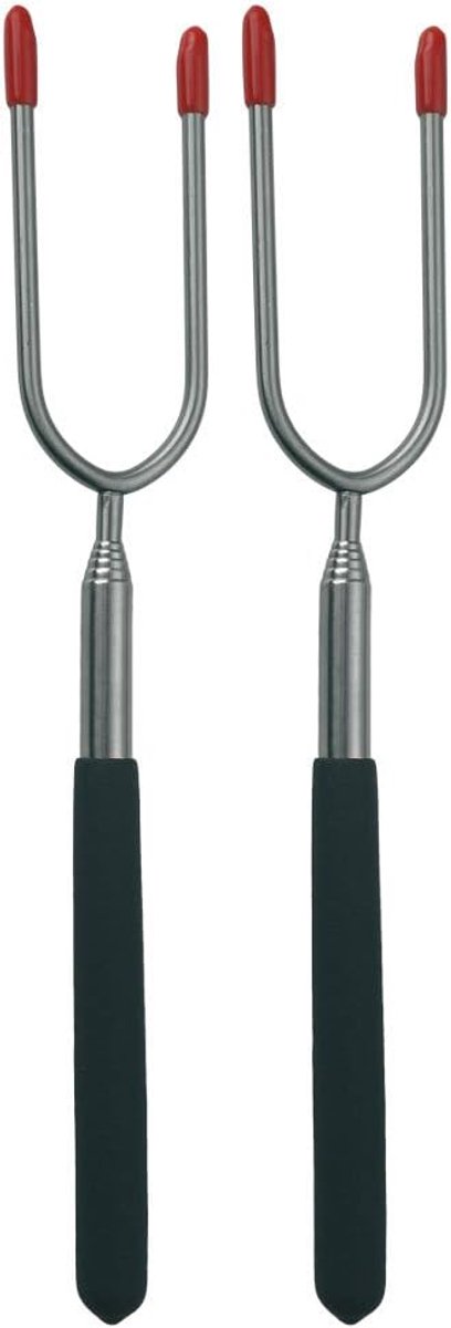 Grillspiesen Set - Uittrekbare Vorken - Barbecue Buiten - Extra Lange Spiesen - 85 cm - Zwart