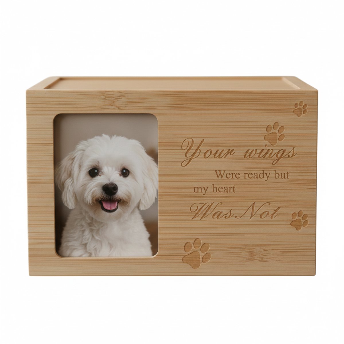 Janse® Houten dieren urn - Katten urn - Honden urn - Konijnen urn - Voor kleine dieren - Laatste rustplaats van hout - Herinneringen box huisdier - Houten kistje voor as - Plek voor een foto - Fotolijst - Gedenk urn