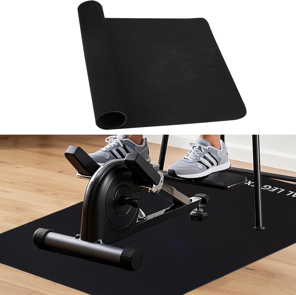 Antislip Trainingsmat - Onder Bureau Mat - Fitnessapparatuur Bescherming - Duurzaam Neopreen - 60x40 cm - Zwart