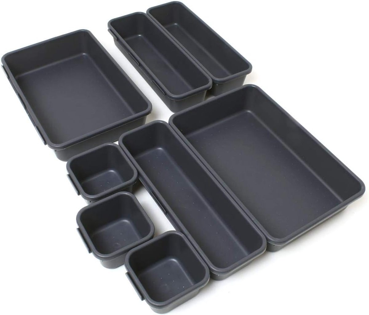 Lade Organizer - Lade Inzet - Keuken Ordenen - 8 Compartimenten - 23.5cm Hoog - Grijs