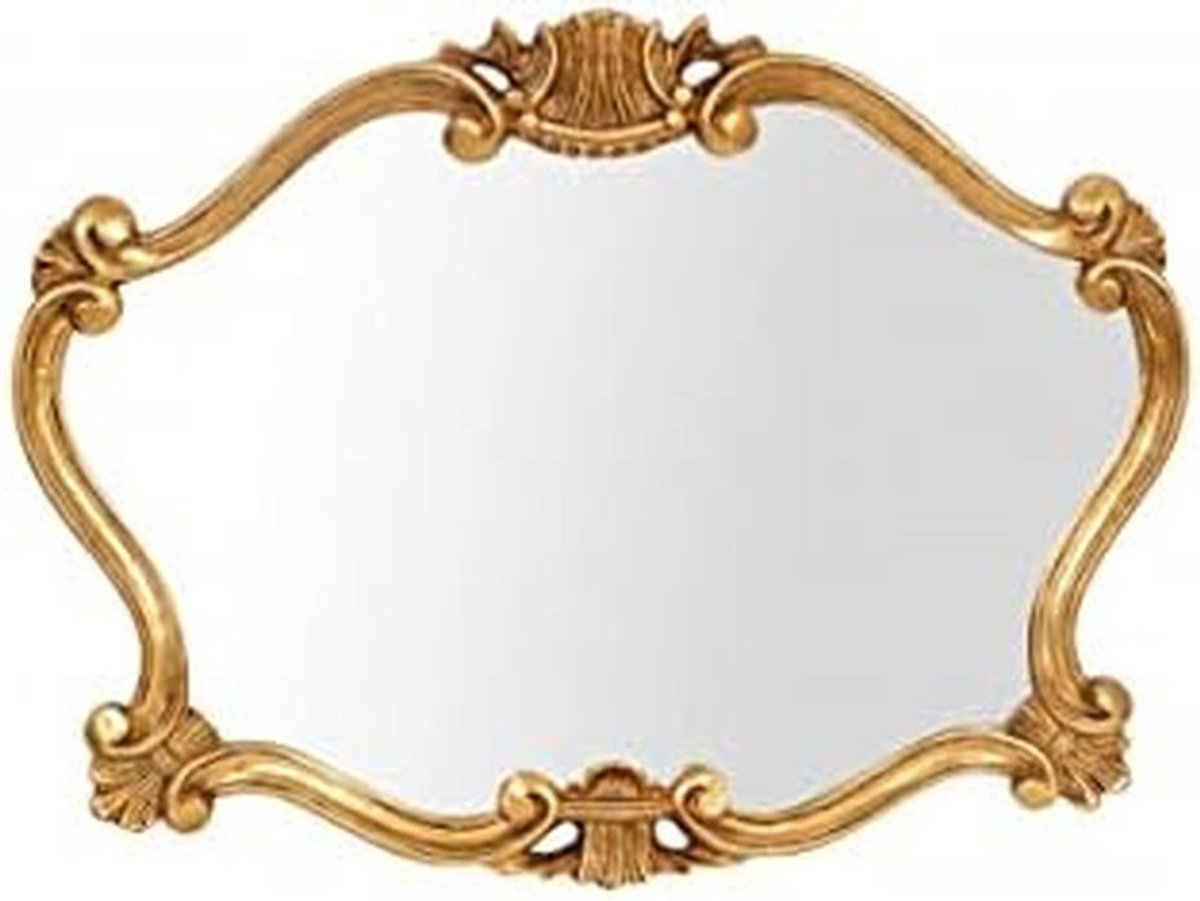 Decoratieve Wandspiegel - Barokke Spiegel - Entree Verfraaien - Handgemaakt in Italië - 91 x 69 cm - Goud